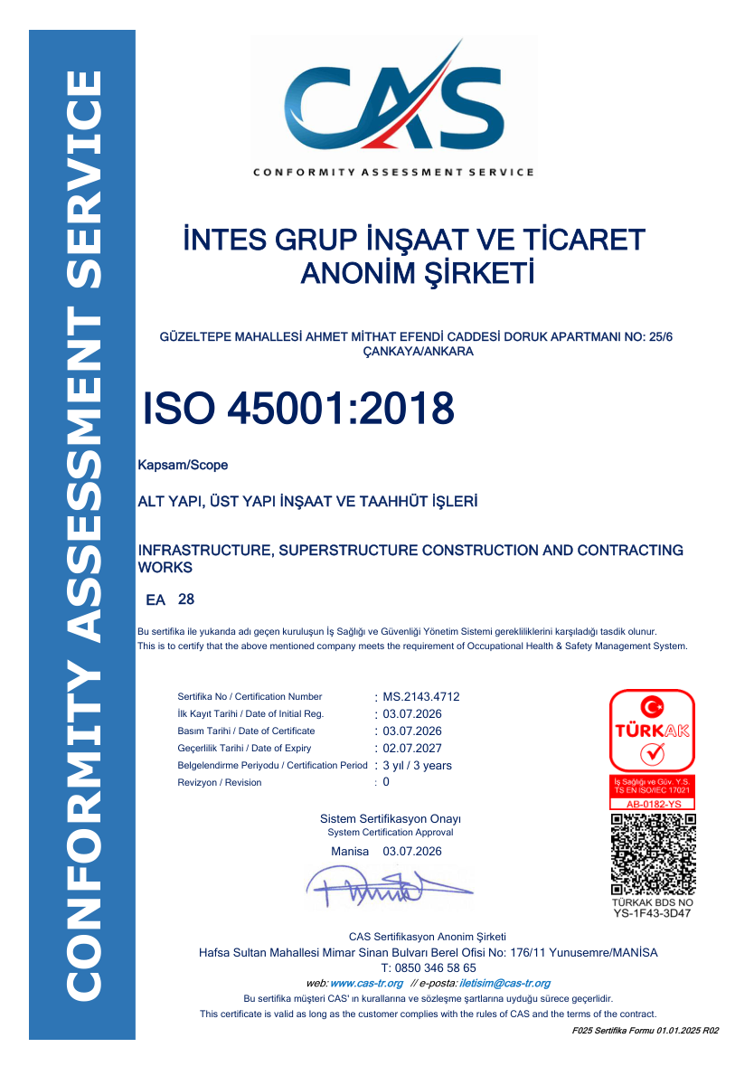 CAS ISO 45001:2018 sertifika önizlemesi