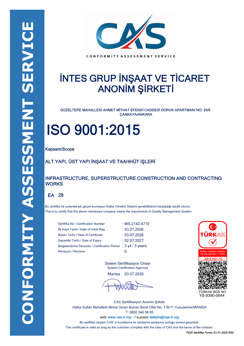 CAS ISO 9001:2015 sertifika önizlemesi